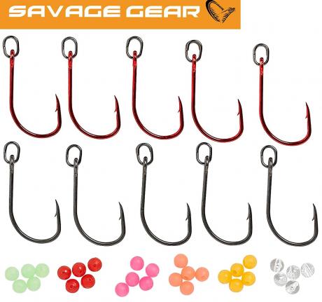 Savage Gear - Single hook Red & DG kit 10pcs
